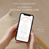 A Little Silly Goose Pink Girl Baby Shower 招待状