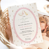 A Little Silly Goose Pink Girl Baby Shower 招待状