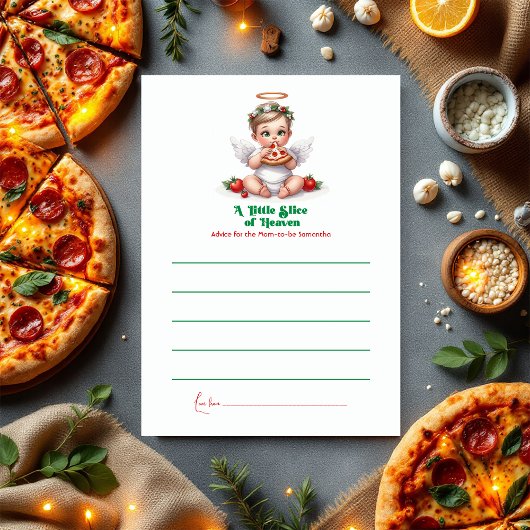 A Little Slice of天国- Baby Shower アドバイスカード