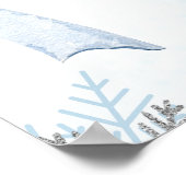 A little Snowflake Blue Bow Glitter Baby Shower ポスター (角)