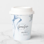 A little Snowflake Blue Bow Glitter Baby Shower  紙コップ (正面)