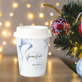 A little Snowflake Blue Bow Glitter Baby Shower  紙コップ