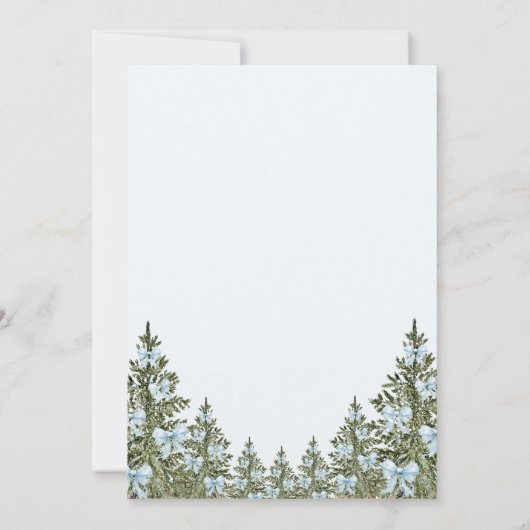 A Little Snowflake Blue Bow Winter Baby Shower 招待状 (裏面)