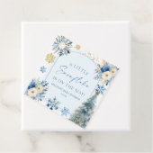 A Little Snowflake Blue Winter Baby Shower  フェイバータグ (インサイチュ)