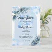 A Little Snowflake is on the Way Baby Shower 招待状 (スタンド正面)