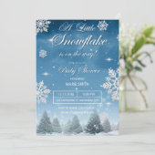 A Little Snowflake is on the Way Baby Shower 招待状 (スタンド正面)