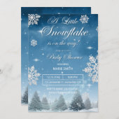 A Little Snowflake is on the Way Baby Shower 招待状 (正面/裏面)