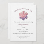 A Little Snowflake is on the Way Invitation, Baby  招待状 (正面/裏面)