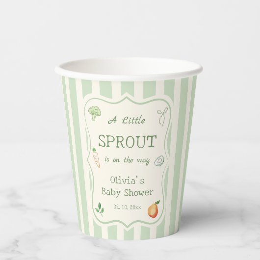A Little Sprout Baby Shower 紙コップ (正面)
