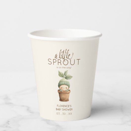 A Little Sprout Baby Shower 紙コップ (正面)