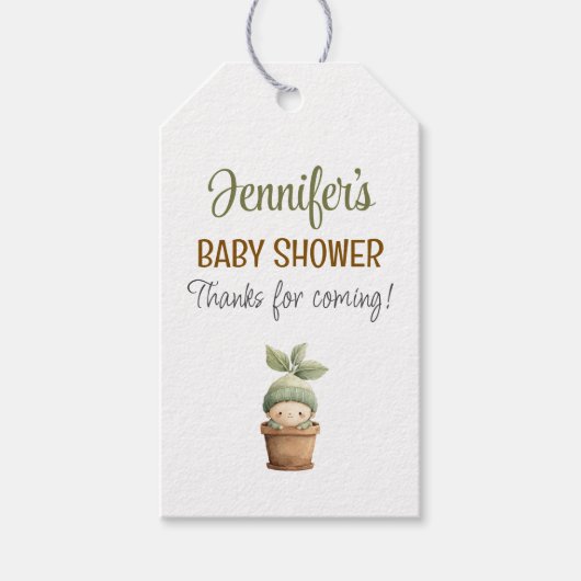 A Little Sprout Baby Shower Gift Tag ギフトタグ (正面)