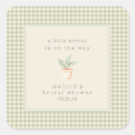 A Little Sprout is on the Way Baby Shower  スクエアシール