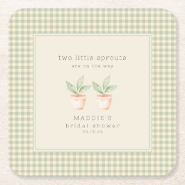 A Little Sprout is on the Way Baby Shower  スクエアペーパーコースター