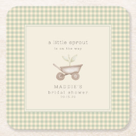 A Little Sprout is on the Way Baby Shower  スクエアペーパーコースター