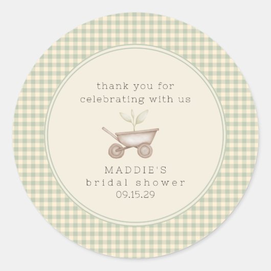 A Little Sprout is on the Way Baby Shower  ラウンドシール (正面)