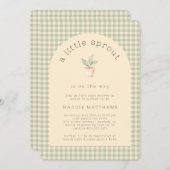 A Little Sprout is on the Way Baby Shower 招待状 (正面/裏面)