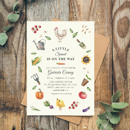 A Little Sprout Is On the Way | Rustic Baby Shower 招待状