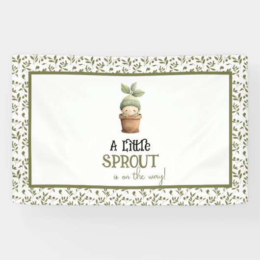 A Little Sprout on the Way Baby Shower Banner 横断幕 (横)