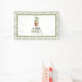 A Little Sprout on the Way Baby Shower Banner 横断幕 (インサイチュ)