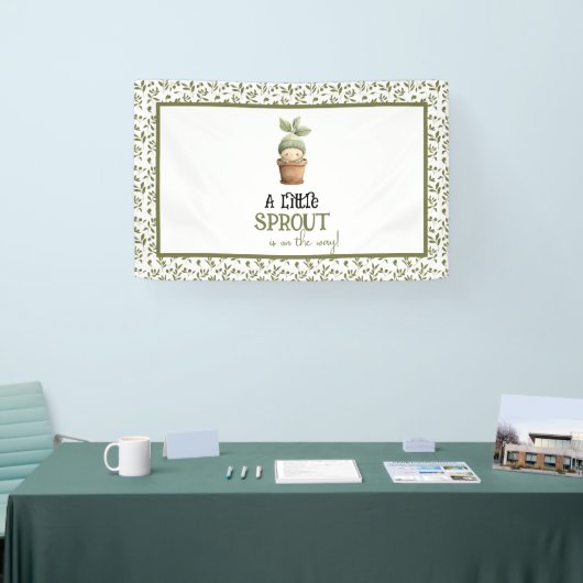 A Little Sprout on the Way Baby Shower Banner 横断幕 (トレードショー)