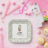 A Little Sprout on the Way Baby Shower Invitation  ペーパープレート (パーティー)