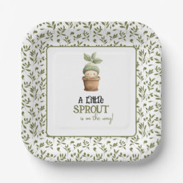 A Little Sprout on the Way Baby Shower Invitation  ペーパープレート