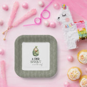 A Little Sprout on the Way Baby Shower Invitation  ペーパープレート (パーティー)