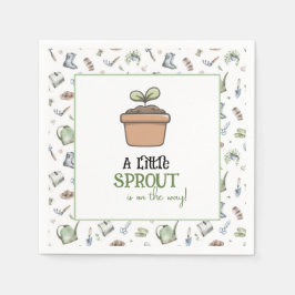 A Little Sprout on the Way Baby Shower Napkins スタンダードカクテルナプキン