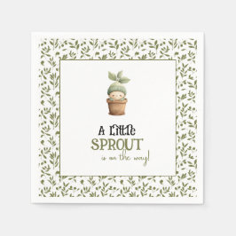 A Little Sprout on the Way Baby Shower Napkins スタンダードカクテルナプキン