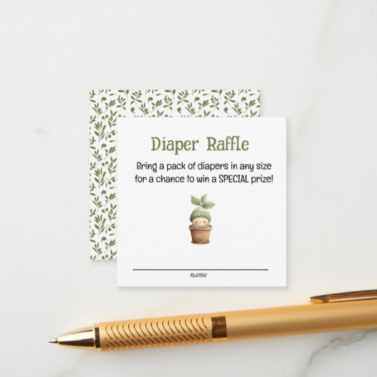 A Little Sprout on the Way Diaper Raffle Card エンクロージャーカード (正面/裏面インサイチュ)