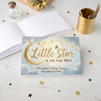 A Little Star Is on the Way Baby Shower Guest Book ゲストブック