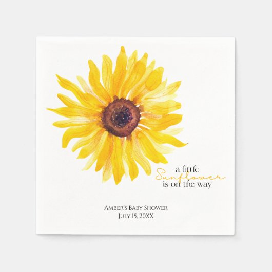 A Little Sunflower is on the way Shower Napkins スタンダードカクテルナプキン (正面)