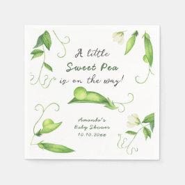 A Little Sweet Pea Is On The Way Baby Shower スタンダードカクテルナプキン