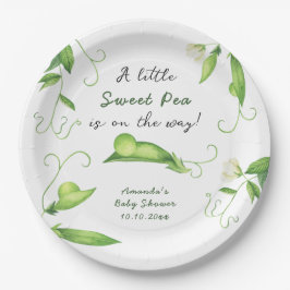 A Little Sweet Pea Is On The Way Baby Shower ペーパープレート