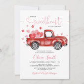 A Little Sweetheartハートガールベビーシャワー 招待状 (正面)