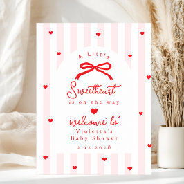 A Little Sweetheart Baby Shower Bow Welcome ポスター
