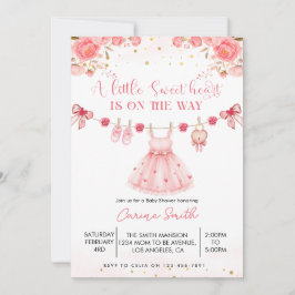 A  Little Sweetheart Baby Shower Invitation 招待状