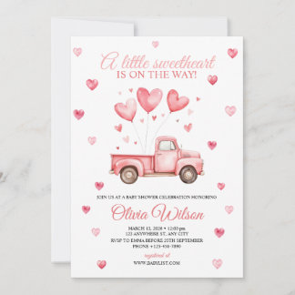 A Little Sweetheart Baby Shower Invitation 招待状