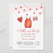 A  Little Sweetheart Baby Shower Party 招待状 (正面)