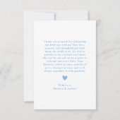 A Little Sweetheart Blue Bow Baby Shower サンキューカード (裏面)