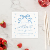 A Little Sweetheart Blue Bow Baby Shower スタンダードカクテルナプキン (インサイチュ)