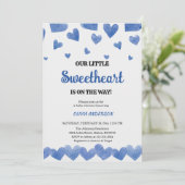 A Little Sweetheart Blue Valentine Baby Shower  招待状 (スタンド正面)