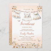 A little sweetheart Boho Cloths Girl Baby Shower 招待状 (正面/裏面)