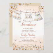 A little sweetheart Boho Cloths Girl Baby Shower 招待状 (正面/裏面)