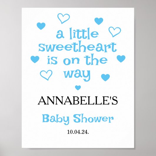 A little sweetheart Boy Baby Showerへようこそ ポスター (正面)