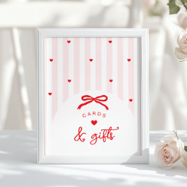 A Little Sweetheart Cards and gifts Pink Red Bow ポスター