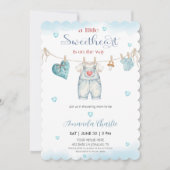 A little sweetheart clothesline Boy baby shower  招待状 (正面)