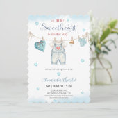 A little sweetheart clothesline Boy baby shower  招待状 (スタンド正面)