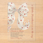 A Little sweetheart Gender Neutral Baby Shower アクリル招待状 (正面)