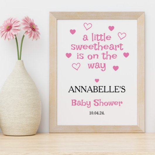 A little sweetheart girl Baby Showerへようこそ ポスター